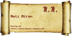Metz Miron névjegykártya